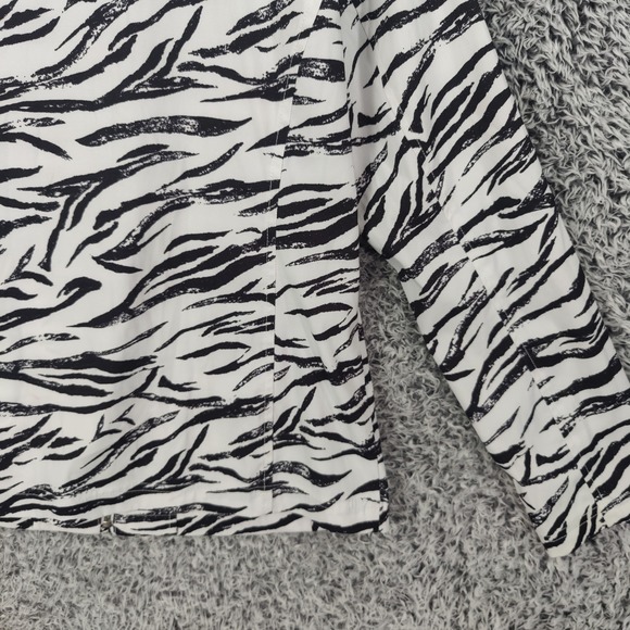 Additions Chicos Women 0 Small Zebra Animal Zip Up Jacket Maximalist Long Sleeve - Picture 13 of 16